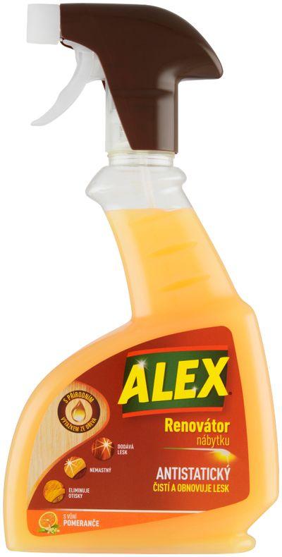 Renovátor nábytku Alex, antistatický, pomaranč, rozprašovač, 375 ml