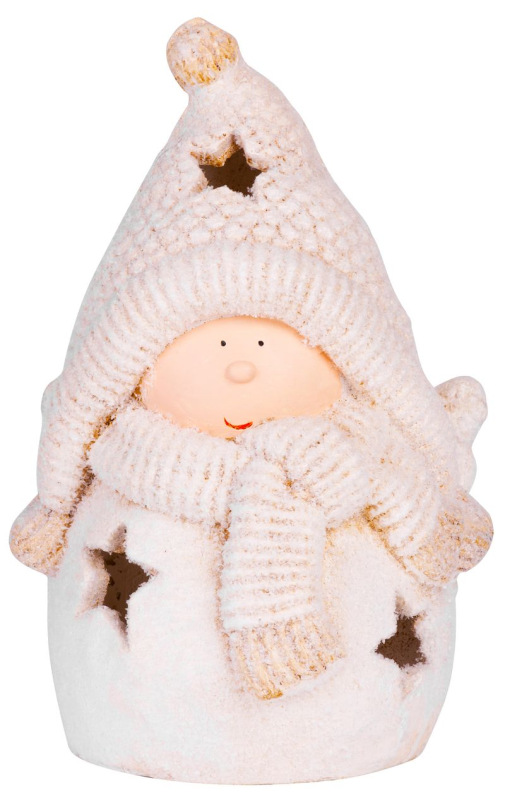 Postavička MagicHome Vianoce, Chlapček guľa, keramika, 30,5 cm