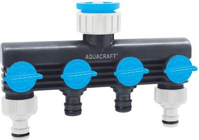 Rozbočovač AQUACRAFT® 550634, Premium, 4-way, Multi E, záhradný, na hadicu