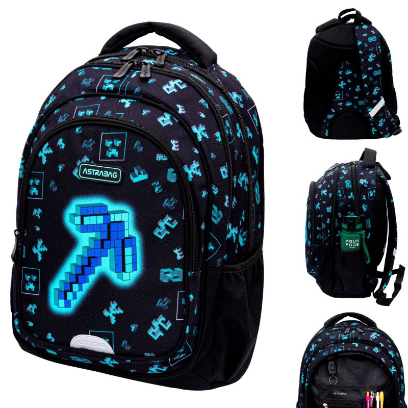 Školský batoh AstraBAG DARK PIXEL, AB300, 502025015