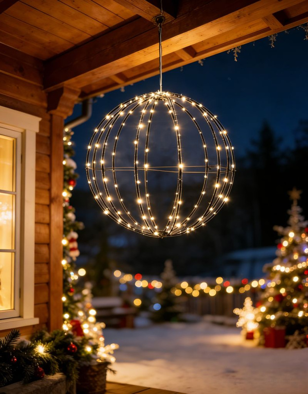 Dekorácia MagicHome Vianoce, guľa, 144xLED, teplá biela, 40 cm 1