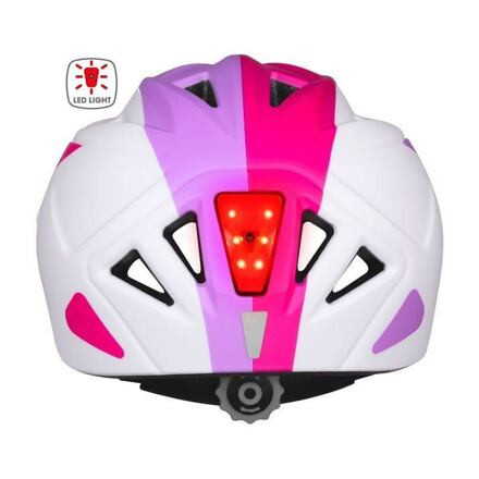 Pluto Light detská cyklistická prilba biela-lila 1