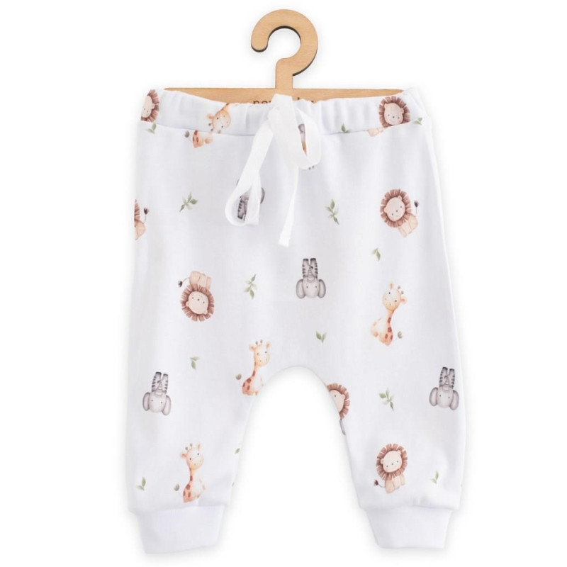 Detské bavlnené nohavice Jogger New Baby For Babies safari 74 (6-9m) 1
