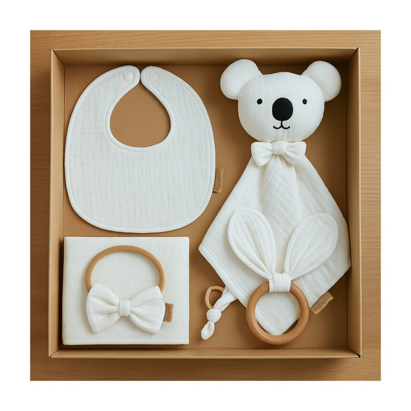 Mušelínová darčeková sada pre deti New Baby biela 0- 12 m