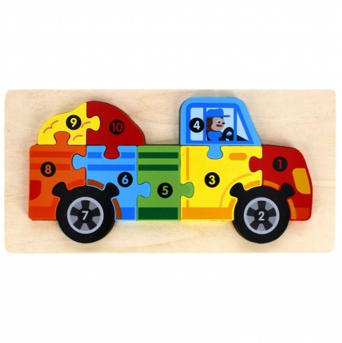 Drevené puzzle auto 4