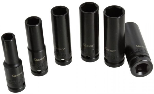 Sada úderových predĺžených hlavíc 6HRAN 1/2" 10-21 mm, 6-dielna, GEKO 1