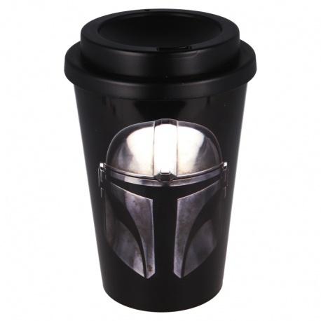Plastový termo pohár s vrchnákom STAR WARS Mandalorian 390ml, 04868