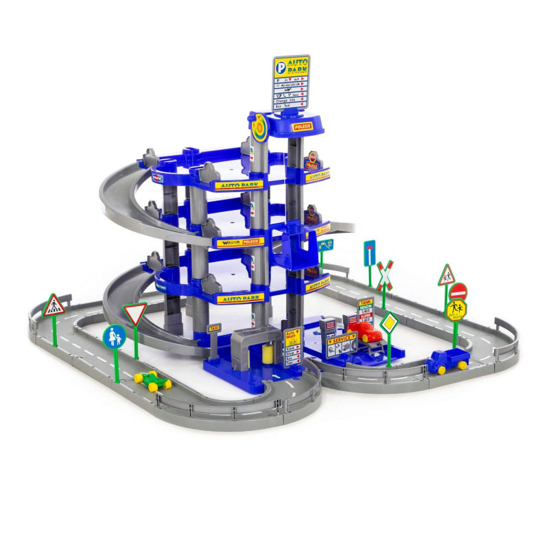 Garáž 4 poschodia s dráhou a autami 1