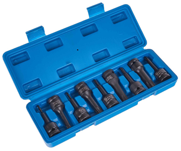Sada úderových TORX hlavíc 1/2", T20 - T70, 9-dielna, GEKO 1