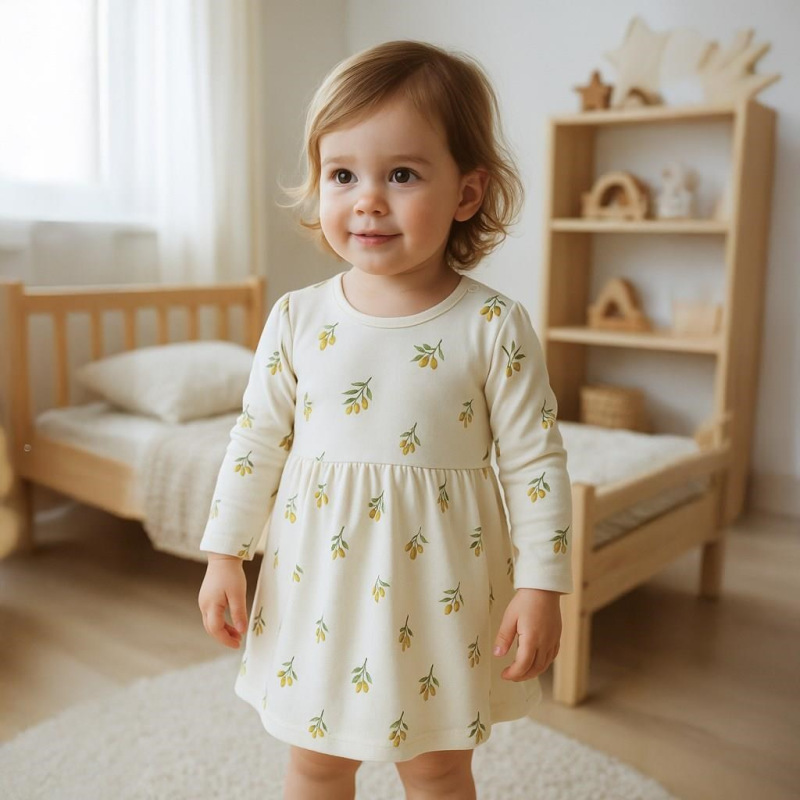 Dojčenské šaty z organickej bavlny s dlhým rukávom New Baby Olivy 86 (12-18m) 3