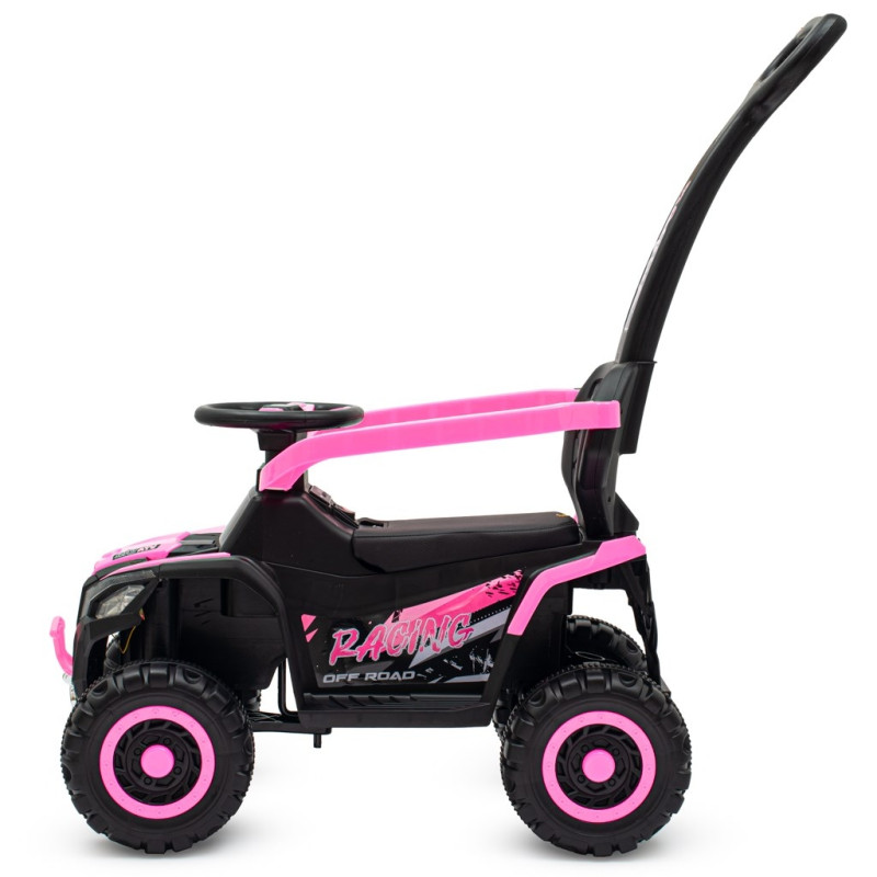 Detské elektrické odrážadlo Baby Mix Ruggy s vodiacou tyčou baby pink 1