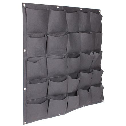 Wall Grow Bag 25 textilné kvetináče na stenu čierna