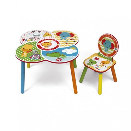 ARDITEX Detský drevený stolík + stolička FISHER PRICE, FP10000