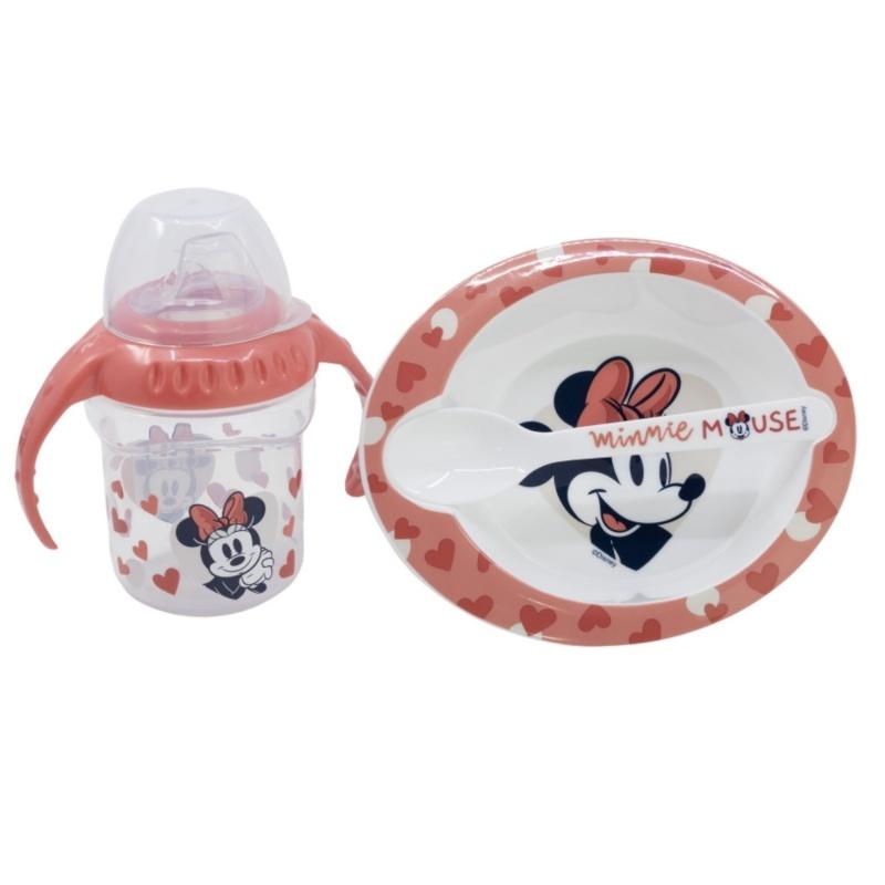 STOR Jedálenská súprava Minnie Mouse - SET 3 ks (hrnček 250ml, tanier a lyžička), 10707