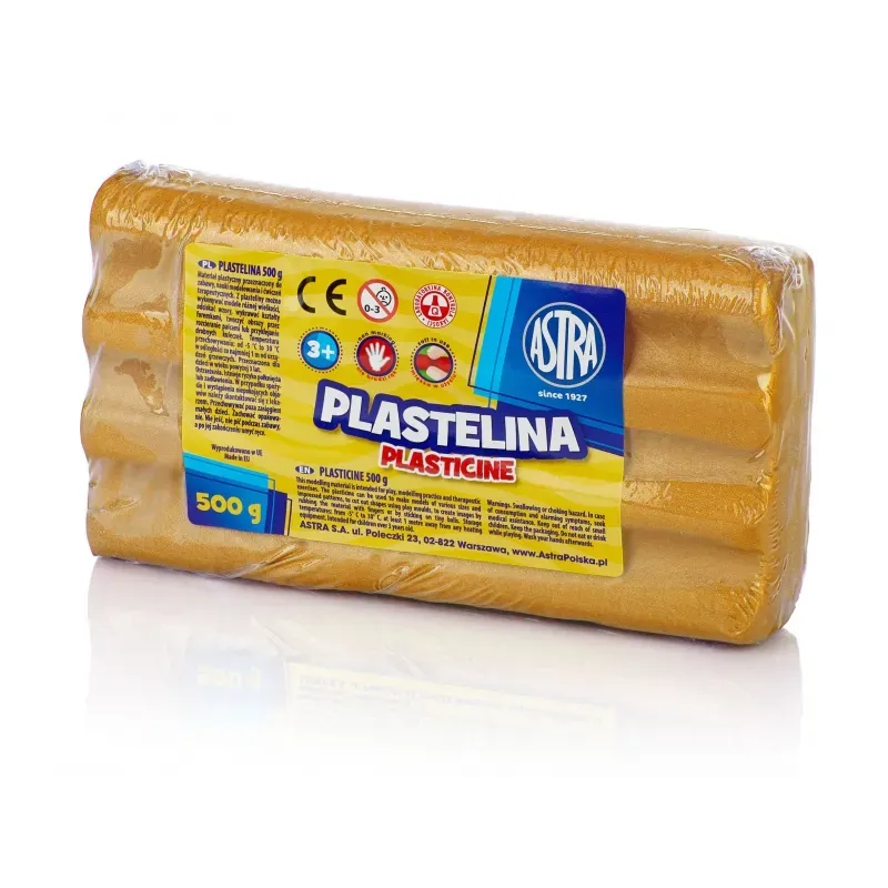 ASTRA Plastelína 500g Metalická Zlatá, 303117014