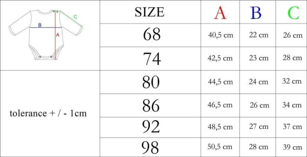 Dojčenské body s dlhým rukávom II Nicol Viki 80 (9-12m) 1