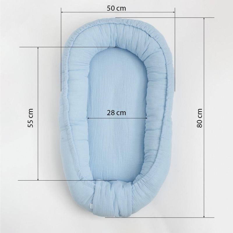 Mušelínové hniezdočko pre bábätko New Baby light grey 4