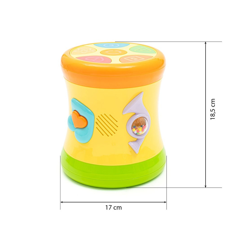 Obojstranný dynamický bubienok Baby Mix žltý 5