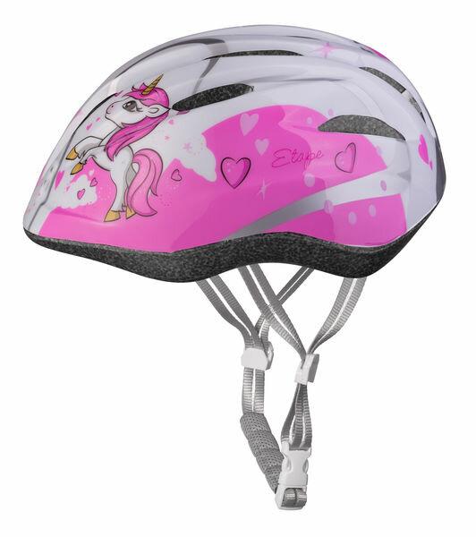 Etape Rebel detská cyklistická prilba biela-ružová, veľ. XS-S