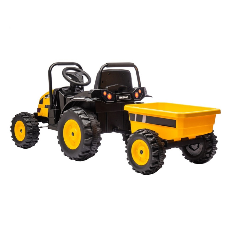 Elektrický traktor s prívesom Milly Mally Farmer žltý 3