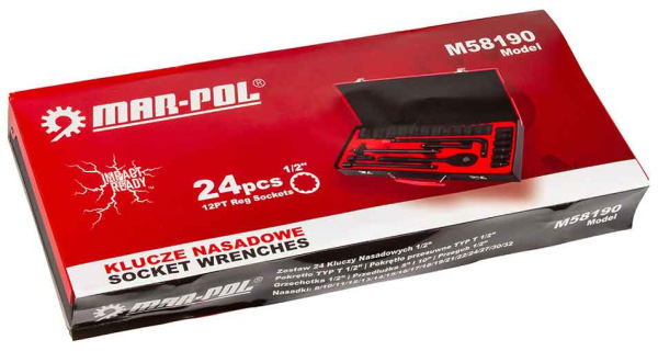 Sada 1/2" úderových hlavíc 12HRAN, 25-dielna, 8-32 mm, MAR-POL 1