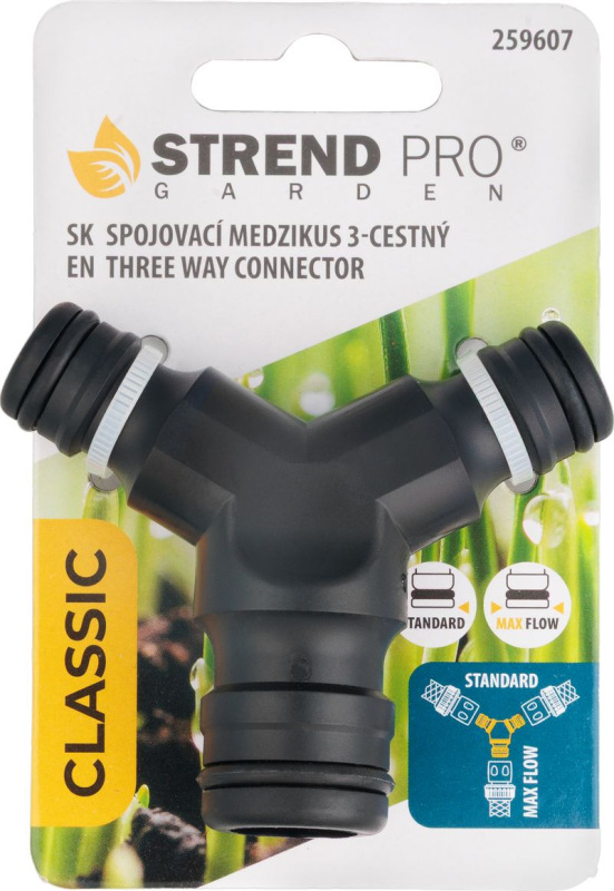 Spojovací medzikus Strend Pro Garden, 3-cestný, MAX FLOW redukcia na 2x STANDARD 1