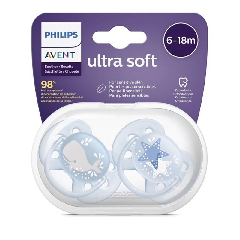 Dojčenský cumlík Ultrasoft Premium Avent 6-18 mesiacov - 2 ks chlapec 6-18 m