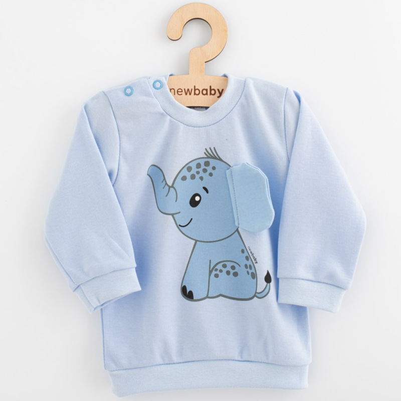 Dojčenská súprava tričko a tepláčky New Baby Happy Elephant blue 56 (0-3m) 1