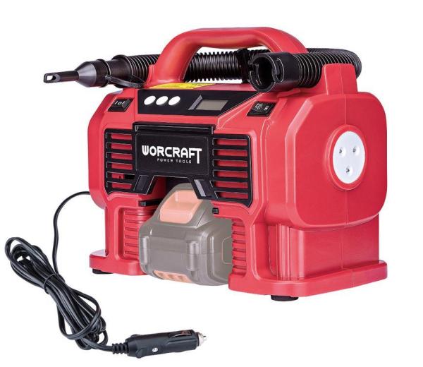 Kompresor Worcraft CAC-S20LiA ShareSYS, 160 Psi/11 Bar, 20V Li-ion, LED svetlo + autozásuvka