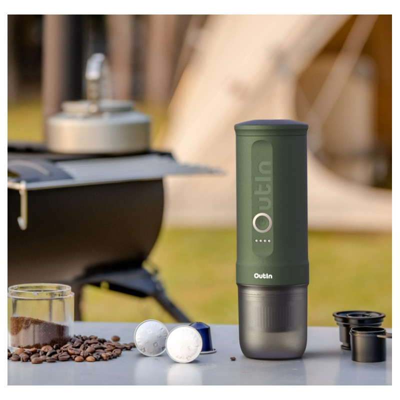 Outin Nano Portable Espresso Machine – Forest Green + cestovný obal 4