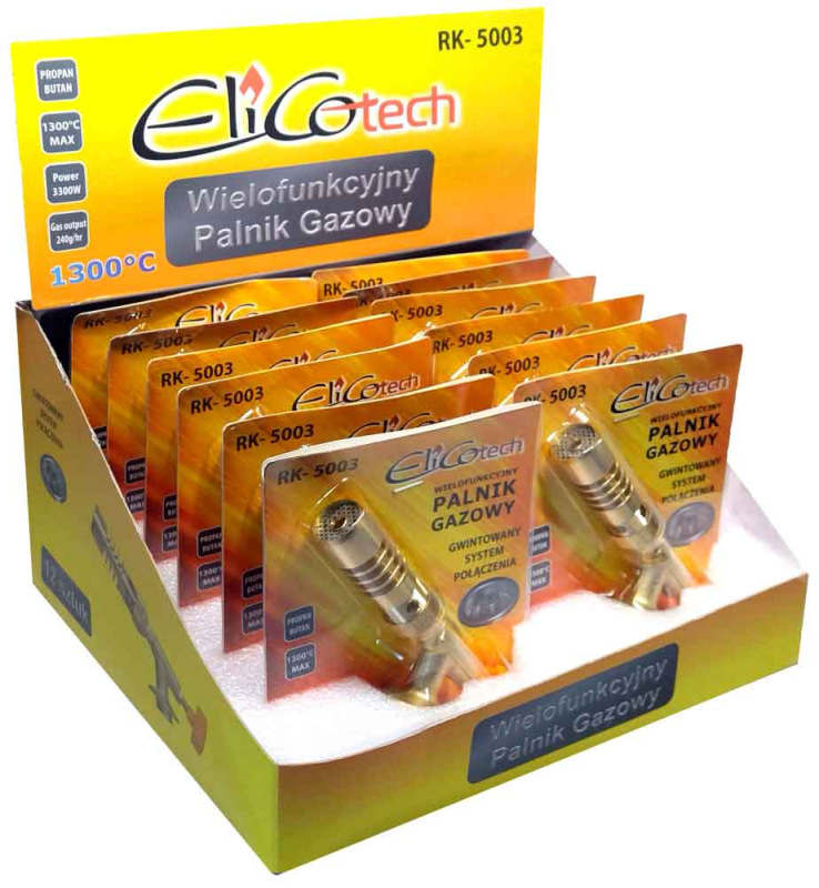 Spájkovacia lampa na plynovú kartušu, 7/16" závit, ELICO 5