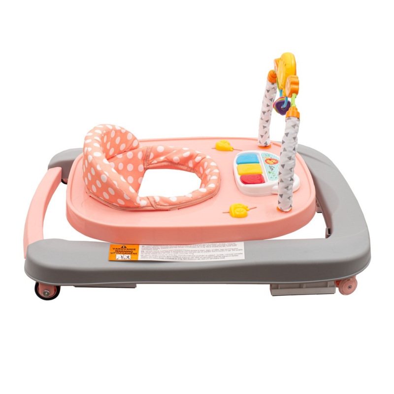 Detské chodítko so silikónovými kolieskami New Baby Forest Kingdom Pink 5