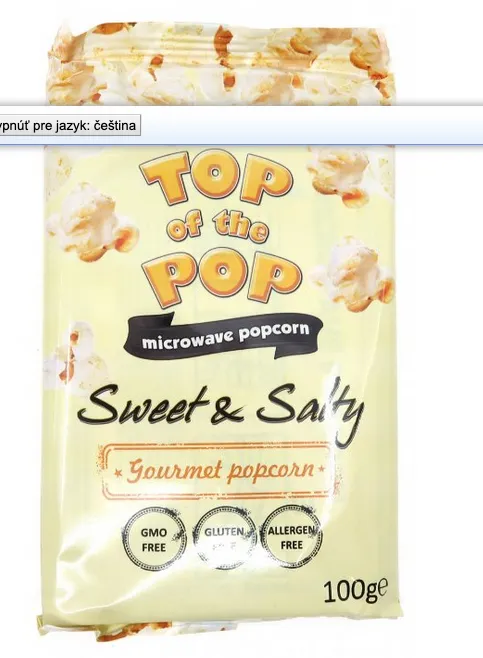 Top of the pop Popcorn Sladko Slaný 100g BGR