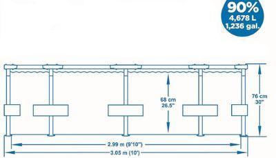 Bazén Bestway® Steel Pro™, 56679, kartušová filtrácia, 305x76 cm