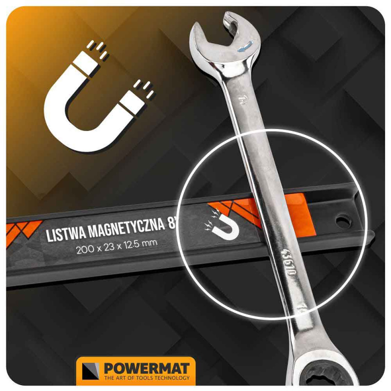 Sada magnetických líšt 20cm, 30cm, 46cm, PM-LM-3LT, POWERMAT 16