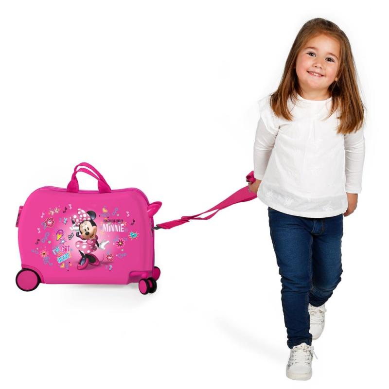 JOUMMA BAGS cestovný kufor na kolieskach / odrážadlo MINNIE MOUSE Pink, 34L, 23398E1