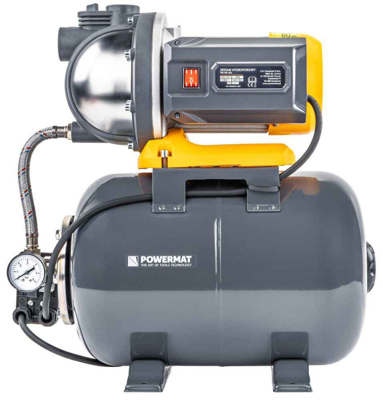 Domáca vodáreň 900 W, nádrž 24 l, max. výška 8 m, 108 l/min, tlačná výška 50 m 3