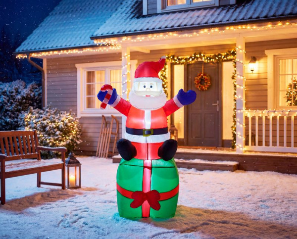 Dekorácia MagicHome Vianoce, Santa, 3xLED biela, IP44, 100x84x180 cm 2