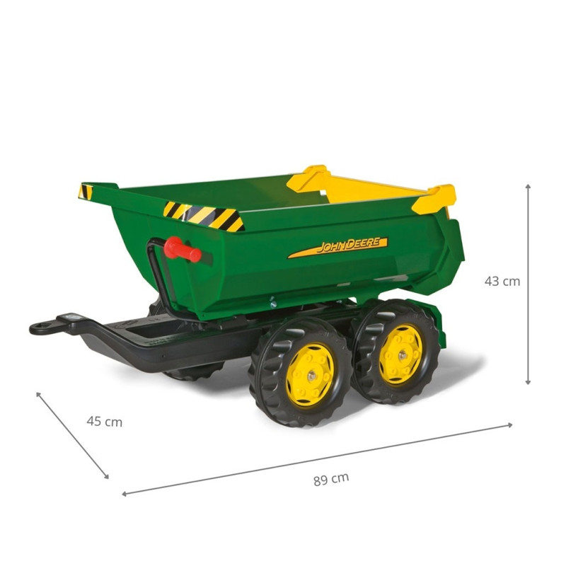 Sklápací traktorový príves Rolly Toys John Deere Halfpipe zelený 5