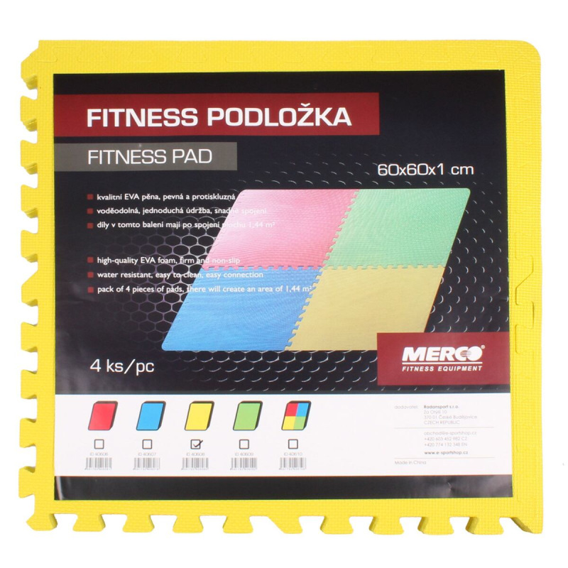 Colored Puzzle fitness podložka žltá 3