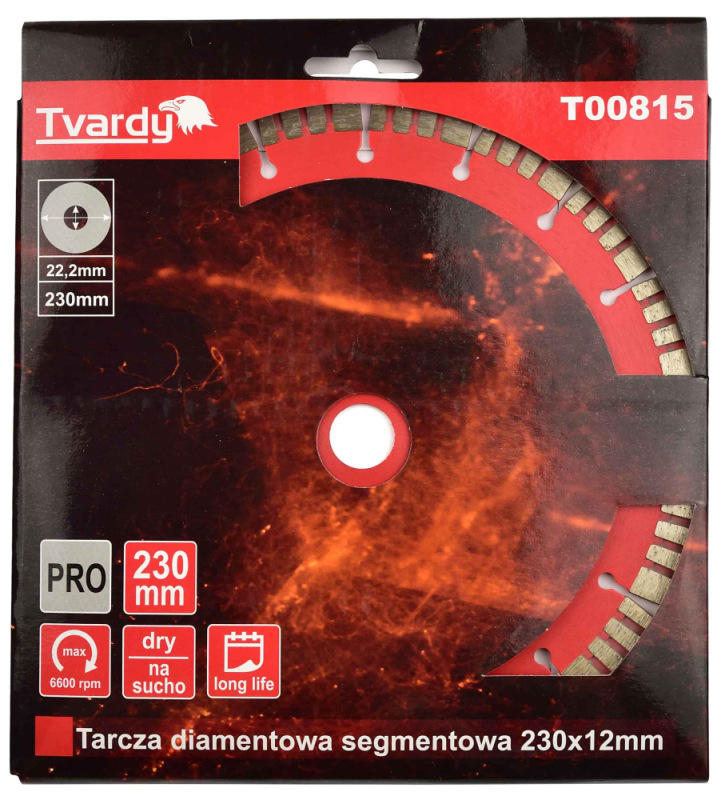 Diamantový kotúč segmentový na železobetón 230 x 12 x 22,23 mm, TVARDY 1