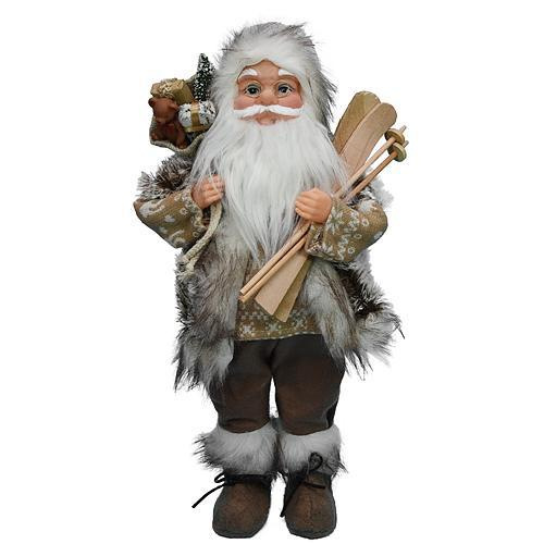 Dekorácia MagicHome Vianoce, Santa hnedý, 45 cm
