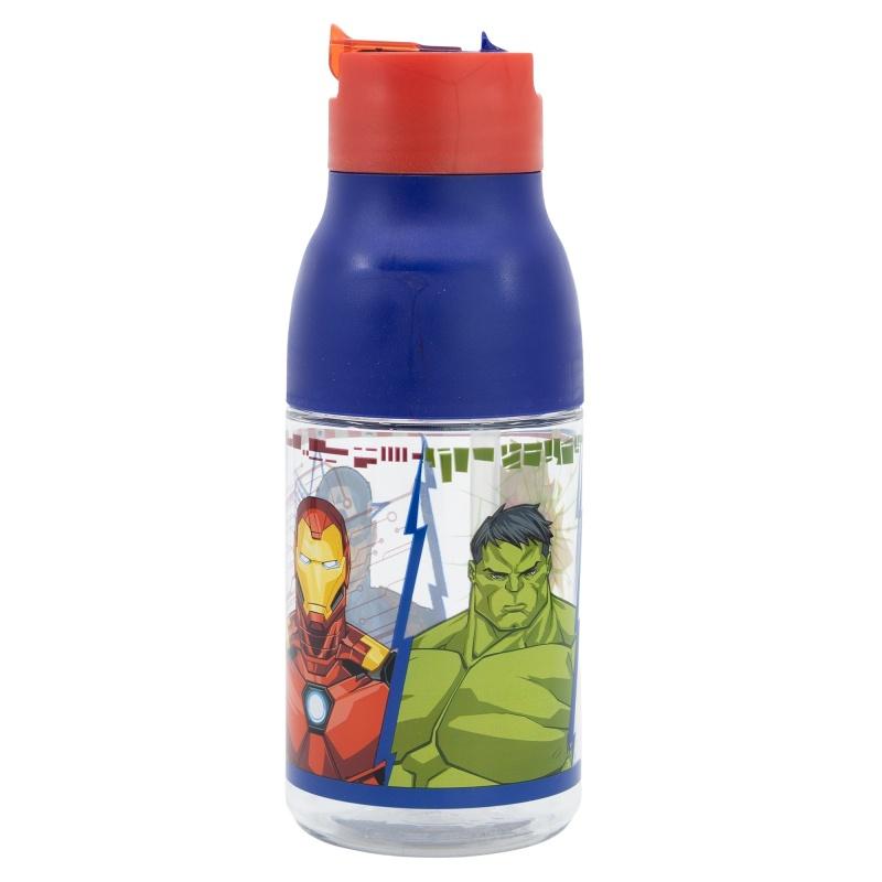 Plastová fľaša s výsuvnou slamkou Avengers, 420ml, 74135