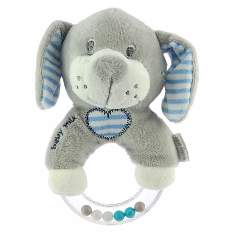 Detská plyšová hrkálka Baby Mix psík modrý