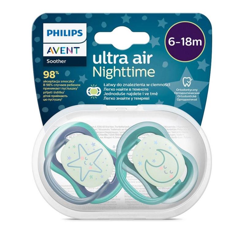 Dojčenský cumlík Ultra air Night Avent 6-18 mesiacov - 2 ks chlapec 6-18 m