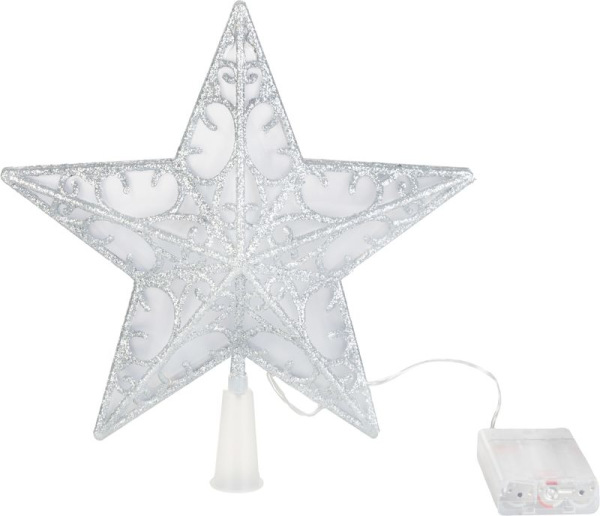 Hviezda MagicHome Vianoce, plast, časovač, 10xLED teplá biela, 25 cm, 2xAA 1