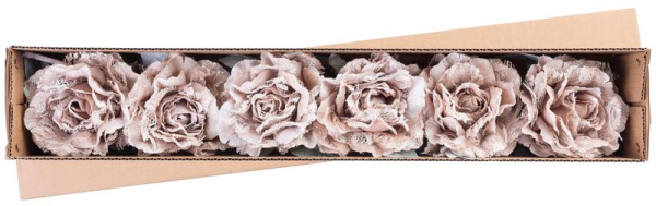 Kvet MagicHome, pivónia s listom, hnedá, stonka, veľkosť kvetu: 12 cm, dĺžka kvetu: 23 cm, bal. 6 ks 1