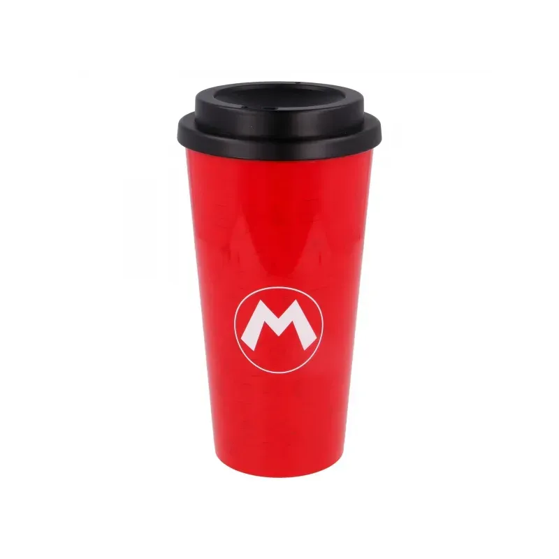 STOR Plastový termo pohár s vrchnákom SUPER MARIO Star, 520ml, 01379