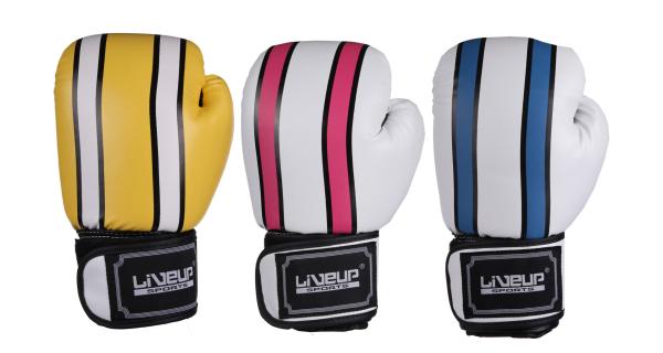 LiveUp Boxing gloves zápasové boxovacie rukavice biela-červená
