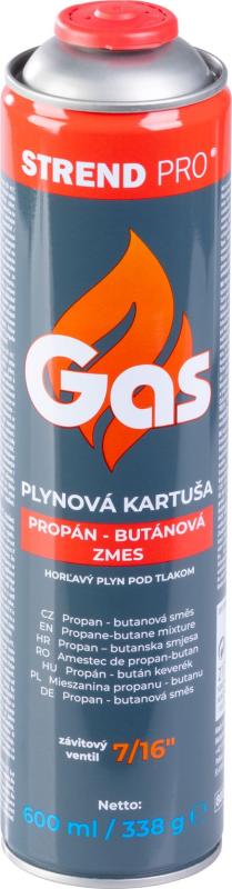 Kartuš Strend Pro, 600 ml, 338 g, Propán-Bután, štandardný závit 1